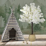 GloboStar® Artificial Garden IBIZA 20197 Διακοσμητικό Ψάθινο Καλάθι - Κασπώ Γλάστρα - Flower Pot  Μπεζ Π33cm x Υ40cm 