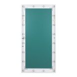 GloboStar® MAKEUP MIRROR-160x80-4 Μοντέρνος Καθρέπτης Μακιγιάζ με Πλαίσιο Φυσικού Ξύλου με Διακόπτη On/Off 20 x E27 AC220-240V - Μ80 x Π7 x Υ160cm - Λευκή Λάκα