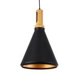 GLOBOSTAR® CALYPSO 01334-C Μοντέρνο Κρεμαστό Φωτιστικό Οροφής με Ντουί 1 x E27 AC 220-240V IP20 - Μαύρο & Μπρούτζινο - Μ25 x Π25 x Υ40cm