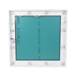 GloboStar® MAKEUP MIRROR-80x80-4 Μοντέρνος Καθρέπτης Μακιγιάζ με Πλαίσιο Φυσικού Ξύλου με Διακόπτη On/Off 12 x E27 AC220-240V - Μ80 x Π7 x Υ80cm - Λευκή Λάκα