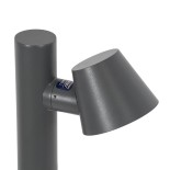 GloboStar® GARDENIA 60507 Φωτιστικό Κήπου - Κολωνάκι Αρχιτεκτονικού Φωτισμού Εξωτερικού Χώρου LED 7W 700lm 60° AC220-240V Αδιάβροχο IP65 - Σώμα Αλουμινίου & Tempered Glass - Μ12 x Π18 x Υ90cm - Θερμό Λευκό 2700K - Γκρι Ανθρακί - Bridgelux Chip - 5 Years W