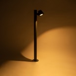 GloboStar® GARDENIA 60507 Φωτιστικό Κήπου - Κολωνάκι Αρχιτεκτονικού Φωτισμού Εξωτερικού Χώρου LED 7W 700lm 60° AC220-240V Αδιάβροχο IP65 - Σώμα Αλουμινίου & Tempered Glass - Μ12 x Π18 x Υ90cm - Θερμό Λευκό 2700K - Γκρι Ανθρακί - Bridgelux Chip - 5 Years W