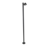GloboStar® GARDENIA 60510 Φωτιστικό Κήπου - Πάρκου - Πλατείας - Κολωνάκι Αρχιτεκτονικού Φωτισμού Εξωτερικού Χώρου LED 7W 700lm 60° AC220-240V Αδιάβροχο IP65 - Σώμα Αλουμινίου & Tempered Glass - Μ15 x Π18 x Υ180cm - Θερμό Λευκό 2700K - Γκρι Ανθρακί - Bridg