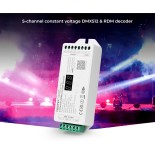 GloboStar® 71426 D5-CX Mi-BOXER DC DMX & RDM Dimmer High Speed Controller / Decoder 5 Καναλιών DC 12-24V 5 x 4A 96W - Max 20A 480W - IP20 Μ13 x Π5 x Υ2.5cm - 5 Years Warranty