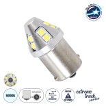 GLOBOSTAR® P21W-1156 81457 Λάμπα P21W 1156 BA15S CANbus LED 5W 420lm 360° DC 10-30V IP20 Ψυχρό Λευκό 6000K - 12 x Epistar SMD3030 Chip - Μ1.8 x Π1.8 x Υ5cm - 1 Χρόνο Εγγύηση