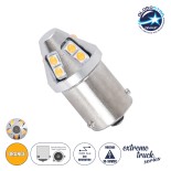 GloboStar® 81461 Λάμπα Αυτοκινήτου & Φορτηγού 7507 - BAU15S - PY21W 3rd Generation Can-Bus Extreme Truck Series LED 12 SMD 3030 5W 150lm 360° DC 10-30V IP20 Πορτοκαλί
