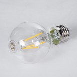GloboStar® 99006 Λάμπα LED Long Filament E27 A60 Γλόμπος 6W 600lm 360° AC 220-240V IP20 Φ6 x Υ10.5cm Θερμό Λευκό 2700K με Διάφανο Γυαλί - Dimmable - 3 Years Warranty