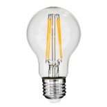 GloboStar® 99007 Λάμπα LED Long Filament E27 A60 Γλόμπος 8W 800lm 360° AC 220-240V IP20 Φ6 x Υ10.5cm Θερμό Λευκό 2700K με Διάφανο Γυαλί - Dimmable - 3 Years Warranty