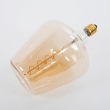 GloboStar® 99025 Λάμπα LED Soft S Spiral Filament E27 NT170 BRANDY Γλόμπος 6W 420lm 360° AC 220-240V IP20 Φ17 x Υ23cm Ultra Θερμό Λευκό 2200K με Μελί Γυαλί - Dimmable - 3 Years Warranty