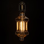 GloboStar® 99026 Λάμπα LED Long Filament E27 FT95 LANTERN Γλόμπος 8W 650lm 360° AC 220-240V IP20 Φ9.5 x Υ21.5cm Ultra Θερμό Λευκό 2200K με Μελί Γυαλί - Dimmable - 3 Years Warranty