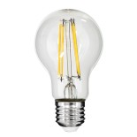 GloboStar® 99053 Λάμπα LED Long Filament E27 A60 Γλόμπος 10W 1100lm 360° AC 220-240V IP20 Φ6 x Υ10.5cm Φυσικό Λευκό 4000K με Διάφανο Γυαλί - Dimmable - 3 Years Warranty