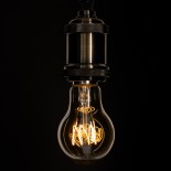 GloboStar® 99059 Λάμπα LED Ultra Thin Soft S Spiral Filament E27 A60 Γλόμπος 4W 280lm 360° AC 220-240V IP20 Φ6 x Υ10.5cm Ultra Θερμό Λευκό 2200K με Μελί Γυαλί - Dimmable - 3 Years Warranty