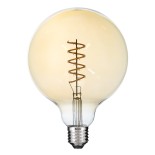 GloboStar® 99138 Λάμπα E27 G125 Γλόμπος LED SOFT SPIRAL FILAMENT 6W 490 lm 320° AC 85-265V Edison Retro με Μελί Γυαλί Ultra Θερμό Λευκό 2200 K Dimmable