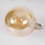 GloboStar® 99138 Λάμπα E27 G125 Γλόμπος LED SOFT SPIRAL FILAMENT 6W 490 lm 320° AC 85-265V Edison Retro με Μελί Γυαλί Ultra Θερμό Λευκό 2200 K Dimmable