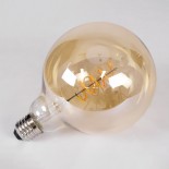 GloboStar® 99138 Λάμπα E27 G125 Γλόμπος LED SOFT SPIRAL FILAMENT 6W 490 lm 320° AC 85-265V Edison Retro με Μελί Γυαλί Ultra Θερμό Λευκό 2200 K Dimmable