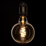 GloboStar® 99138 Λάμπα E27 G125 Γλόμπος LED SOFT SPIRAL FILAMENT 6W 490 lm 320° AC 85-265V Edison Retro με Μελί Γυαλί Ultra Θερμό Λευκό 2200 K Dimmable