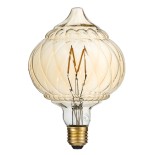 GloboStar® 99163 Λάμπα LED Zig Long Filament E27 A120 ACORN Γλόμπος 4W 360lm 360° AC 220-240V IP20 Φ12 x Υ17cm Ultra Θερμό Λευκό 2200K με Μελί Γυαλί - Dimmable - 3 Years Warranty