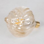 GloboStar® 99163 Λάμπα LED Zig Long Filament E27 A120 ACORN Γλόμπος 4W 360lm 360° AC 220-240V IP20 Φ12 x Υ17cm Ultra Θερμό Λευκό 2200K με Μελί Γυαλί - Dimmable - 3 Years Warranty