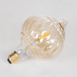 GloboStar® 99163 Λάμπα LED Zig Long Filament E27 A120 ACORN Γλόμπος 4W 360lm 360° AC 220-240V IP20 Φ12 x Υ17cm Ultra Θερμό Λευκό 2200K με Μελί Γυαλί - Dimmable - 3 Years Warranty