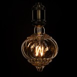 GloboStar® 99163 Λάμπα LED Zig Long Filament E27 A120 ACORN Γλόμπος 4W 360lm 360° AC 220-240V IP20 Φ12 x Υ17cm Ultra Θερμό Λευκό 2200K με Μελί Γυαλί - Dimmable - 3 Years Warranty