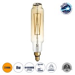 GloboStar® 99168 Λάμπα LED Long Filament E27 BTT80 BANANAS Γλόμπος 8W 720lm 360° AC 220-240V IP20 Φ7.8 x Υ34.5cm Ultra Θερμό Λευκό 2200K με Μελί Γυαλί - Dimmable - 3 Χρόνια Εγγύηση