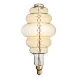 GloboStar® 99172 Λάμπα LED Soft S Spiral Filament E27 BH200 GRAPES Γλόμπος 8W 560lm 360° AC 220-240V IP20 Φ20 x Υ41cm Ultra Θερμό Λευκό 2200K με Μελί Γυαλί - Dimmable - 3 Χρόνια Εγγύηση