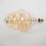 GloboStar® 99172 Λάμπα LED Soft S Spiral Filament E27 BH200 GRAPES Γλόμπος 8W 560lm 360° AC 220-240V IP20 Φ20 x Υ41cm Ultra Θερμό Λευκό 2200K με Μελί Γυαλί - Dimmable - 3 Χρόνια Εγγύηση