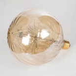 GLOBOSTAR® PUMPKIN 99211 Λάμπα E27 G150 LED 1.6W 140lm 360° AC 220-240V IP20 Ultra Θερμό Λευκό 2200K - Diode HP Filament Chip - Μελί - Μ15 x Π15 x Υ19cm - 3 Χρόνια Εγγύηση