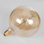GLOBOSTAR® PUMPKIN 99211 Λάμπα E27 G150 LED 1.6W 140lm 360° AC 220-240V IP20 Ultra Θερμό Λευκό 2200K - Diode HP Filament Chip - Μελί - Μ15 x Π15 x Υ19cm - 3 Χρόνια Εγγύηση