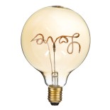GloboStar® 99252 Λάμπα LED Ultra Thin Soft S Spiral Letter Filament E27 G125 LOVE Γλόμπος 2.4W 204lm 360° AC 220-240V IP20 Φ12.5 x Υ18cm Ultra Θερμό Λευκό 2200K με Μελί Γυαλί - Dimmable - 3 Years Warranty