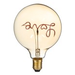 GloboStar® 99253 Λάμπα LED Ultra Thin Soft S Spiral Letter Filament E27 G125 LOVE Γλόμπος 2.4W 204lm 360° AC 220-240V IP20 Φ12.5 x Υ18cm Κόκκινο με Μελί Γυαλί - Dimmable - 3 Years Warranty