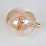 GloboStar® 99253 Λάμπα LED Ultra Thin Soft S Spiral Letter Filament E27 G125 LOVE Γλόμπος 2.4W 204lm 360° AC 220-240V IP20 Φ12.5 x Υ18cm Κόκκινο με Μελί Γυαλί - Dimmable - 3 Years Warranty