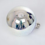 GLOBOSTAR® BUBBLE 99271 Λάμπα E27 G125 LED 3W 201lm 360° AC 220-240V IP20 Θερμό Λευκό 2700K Dimmable - Long Filament Chip - Galaxy Mirror Εφέ - Μ12.5 x Π12.5 x Υ18cm - 3 Χρόνια Εγγύηση