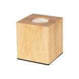 GLOBOSTAR® WOODBOX 99405 Μοντέρνο Επιτραπέζιο Φωτιστικό Πορτατίφ με Ντουί 1 x E27 AC 220-240V IP20 - Μπεζ - Μ7.6 x Π7.6 x Υ8.2cm