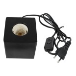 GLOBOSTAR® WOODBOX 99407 Μοντέρνο Επιτραπέζιο Φωτιστικό Πορτατίφ με Ντουί 1 x E27 AC 220-240V IP20 - Μαύρο - Μ7.6 x Π7.6 x Υ8.2cm