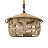 GLOBOSTAR® SPIRIT 01607 Boho Κρεμαστό Φωτιστικό Οροφής με Ντουί 1 x E27 AC 220-240V IP20 - Μπεζ - Μ35 x Π35 x Y30cm
