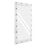 GloboStar® MAKEUP MIRROR-160x80-4 Μοντέρνος Καθρέπτης Μακιγιάζ με Πλαίσιο Φυσικού Ξύλου με Διακόπτη On/Off 20 x E27 AC220-240V - Μ80 x Π7 x Υ160cm - Λευκή Λάκα