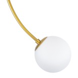 GloboStar® DRIZZLE 00921 Μοντέρνο Φωτιστικό Οροφής Μπάλα Μονόφωτο 1 x E27 IP20 Χρυσό Μέταλλο με Λευκό Γυαλί - Μ15 x Π15 x Υ100cm