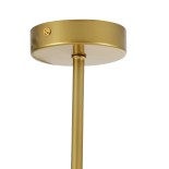 GloboStar® DRIZZLE 00921 Μοντέρνο Φωτιστικό Οροφής Μπάλα Μονόφωτο 1 x E27 IP20 Χρυσό Μέταλλο με Λευκό Γυαλί - Μ15 x Π15 x Υ100cm