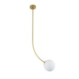 GloboStar® DRIZZLE 00922 Μοντέρνο Φωτιστικό Οροφής Μπάλα Μονόφωτο 1 x E27 IP20 Χρυσό Μέταλλο με Λευκό Γυαλί - Μ15 x Π15 x Υ70cm