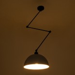 GloboStar® LOTUS 00937 Μοντέρνο Φωτιστικό Οροφής Καμπάνα Μονόφωτο 1 x E27 IP20 Γκρι, Μαύρο & Λευκό Μέταλλο - Μ30 x Π30 x Υ21cm