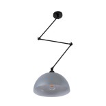 GloboStar® LOTUS 00937 Μοντέρνο Φωτιστικό Οροφής Καμπάνα Μονόφωτο 1 x E27 IP20 Γκρι, Μαύρο & Λευκό Μέταλλο - Μ30 x Π30 x Υ21cm