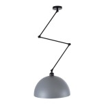GloboStar® LOTUS 00937 Μοντέρνο Φωτιστικό Οροφής Καμπάνα Μονόφωτο 1 x E27 IP20 Γκρι, Μαύρο & Λευκό Μέταλλο - Μ30 x Π30 x Υ21cm