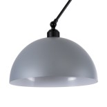 GloboStar® LOTUS 00937 Μοντέρνο Φωτιστικό Οροφής Καμπάνα Μονόφωτο 1 x E27 IP20 Γκρι, Μαύρο & Λευκό Μέταλλο - Μ30 x Π30 x Υ21cm