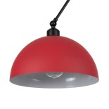 GloboStar® LOTUS 00938 Μοντέρνο Φωτιστικό Οροφής Καμπάνα Μονόφωτο 1 x E27 IP20 Κόκκινο, Μαύρο & Λευκό Μέταλλο - Μ30 x Π30 x Υ21cm