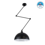 GLOBOSTAR® LOTUS 00939 Μοντέρνο Φωτιστικό Οροφής με Ντουί 1 x E27 AC 220-240V IP20 - Μαύρο - Μ30 x Π30 x Υ21cm