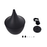 GloboStar® SHANGHAI 01025-A Μοντέρνο Κρεμαστό Φωτιστικό Καμπάνα Μονόφωτο 1 x E27 IP20 Μαύρο & Χρυσό Μέταλλο - Μ24 x Π24 x Υ30cm