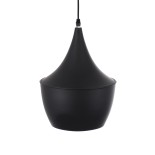 GloboStar® SHANGHAI 01025-A Μοντέρνο Κρεμαστό Φωτιστικό Καμπάνα Μονόφωτο 1 x E27 IP20 Μαύρο & Χρυσό Μέταλλο - Μ24 x Π24 x Υ30cm