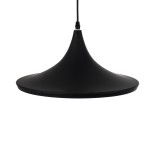 GloboStar® SHANGHAI 01025-B Μοντέρνο Κρεμαστό Φωτιστικό Καμπάνα Μονόφωτο 1 x E27 IP20 Μαύρο & Χρυσό Μέταλλο - Μ37 x Π37 x Υ20cm