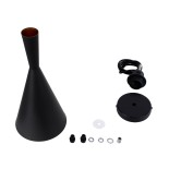 GloboStar® SHANGHAI 01025-C Μοντέρνο Κρεμαστό Φωτιστικό Καμπάνα Μονόφωτο 1 x E27 IP20 Μαύρο & Χρυσό Μέταλλο - Μ19 x Π19 x Υ38cm